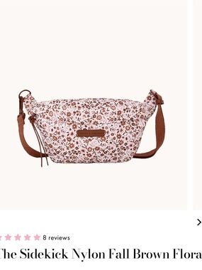 Poppy & Peonies Brown Floral Crossbody Bag